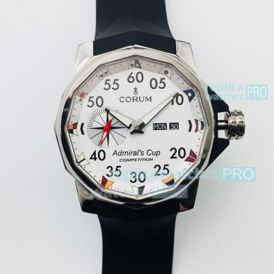 CM Factory Replica Corum Admirals Cup Challenge 48 White Dial Mens Watch